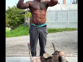Your lumberjack is jerking off
