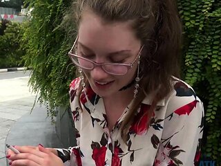 Hitch hiking teen outdoor public fuck in this hd video