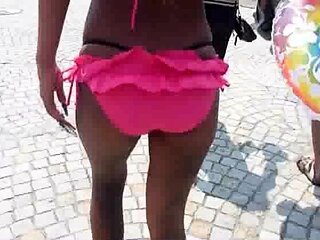 Big ass amateur blonde fucking POV in public