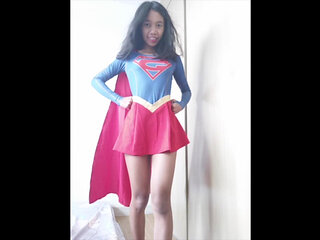 Cosplay Super Girl Riding Dildo