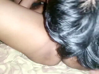 My step aunt prefers to play with her fingers in her glory stick