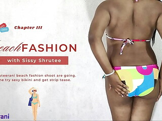 BEACH FASHION PART 3 - SOLO INDIAN TRANS CROSSDRESSING IN BIKINI