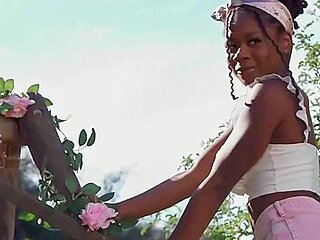 Gorgeous Ebony Hazel Grace Is Touching Her Hungry Hole With Love