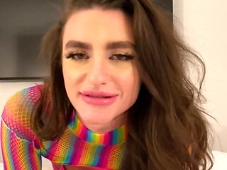 Mia Taylor strokes big dick with her sexy feet before fucking