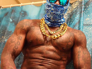 BBC Worship Hallelujah Johnson ( Stroking my Big Dick and Cum) Tall Dark Chocolate Muscles Tattoos Hairy BBC Hallelujah