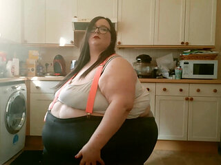 SSBBW BBW Kitchen Play in Sexy Tight Clothing Part 2