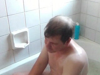 Hot Hunk play with cock & ass in bathtub for daddy real dirty talk to get fans
