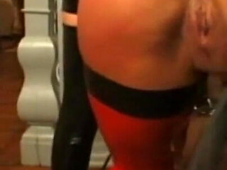 Humiliating whipping and dildo sucking