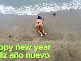 I celebrate the new year fucking on the beach