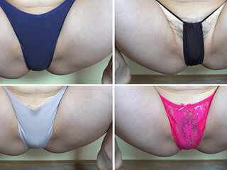 Trying on Haul Sexy Panties and Squatting to See Big Pussy Bulging
