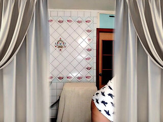 Hot Housewife Lukerya in the Kitchen with Her Hair Down