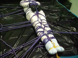 Bed tied abdl boy