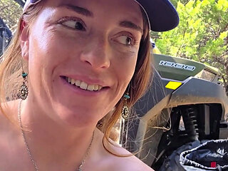 Redhead Trys on Sheer Lingerie Outside in Boots