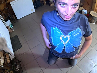 Face-fucking and Cum Play While Wearing Tight Jeans 284