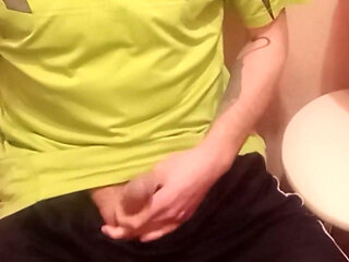 A woman jerks off my cock close up