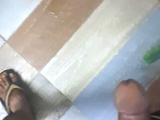 Desi big cock hendjob bathroom hitup