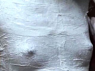 Small tit brunette amateur tugs on a big willie