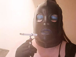 BBW TV smoking a cigarette using a ring holder and talking dirty