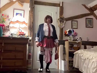Dressed in a little Scottish skirt for an evening