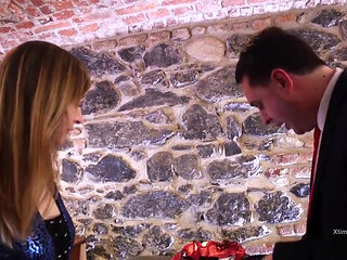 Andrea Dipre has his balls squeezed by a young cute girl