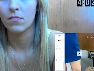 Big Boobed Blonde Masturbates With A Dildo In The Bathroom