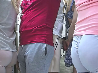 Forbidden Touch on Subway Train! Perv Stranger'_s Dick Gets hard while she accidental touch him. Shameless Guy CUMS Hard using girl'_s hand