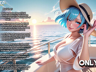 Stunning Blue Wild on a Luxury Yacht at Sunse-haired Beauty Getst