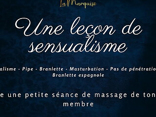 Une le&ccedil_on de sensualisme - french audio solo gentle handjob praises