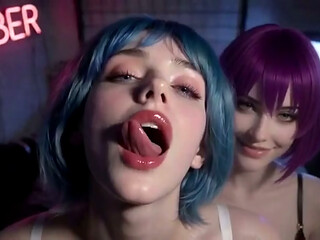 Lesbians kiss and doggystyle show, Ai animation
