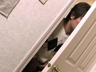 Japanese Step-Sister 18 caught masturbate with Vibrator and seduce to First Time Creampie Sex