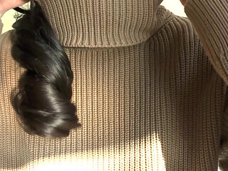 Cum on My Sweater! Lady Victoria Valente in a Thick Turtleneck Sweater