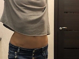Stretch Test Belly Showing in 3 Sweaters