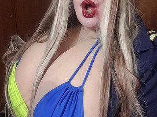 Sexy Susi as a stewaress with cup k tits