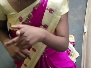 Wife with Sarees Kneel Blow Job