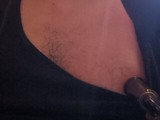 Sucking my nipples to make the meaty and sensitive