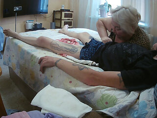 Mother-in-law swallows mouthful of hot thick cum