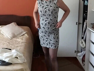 Amateur MILF in Lingerie and Stockings Prepares for Motel with Husband's Best Friend