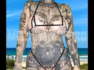 Milf Micro Bikini Modelling on the Beach