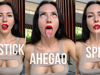 Red Lipstick Spit & Drool Worship - Lips Fetish Tease