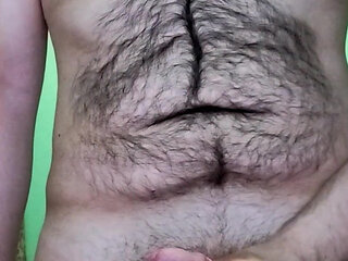 Young Gay cumming before work