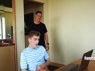 Step Dad Puts A Stop To His Step Son'_s Jerkathon By Filling His Hungry Holes - Jax Thirio, Jesse Bolton