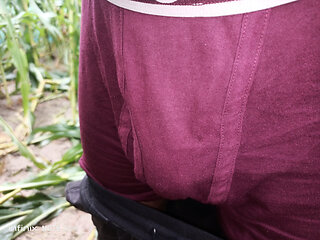 Indian cock holding and masturbation in the corn field