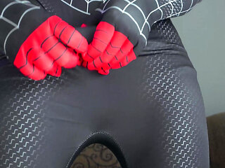Miles Morales Spider-man Cosplay Jerking off and Cumming
