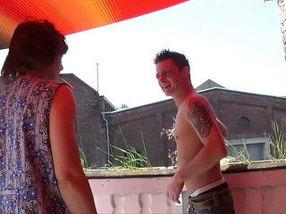 Sun Lounger Sex with Voluptuous MILF Waltraud and Huge Cock