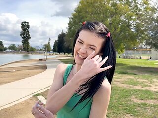 Skinny chick Bella Nova goes on a date and gives her wet pussy