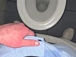 Phantomgentx - Hairy Muscular Hunk Moans Loud and Jerks in Public Toilet