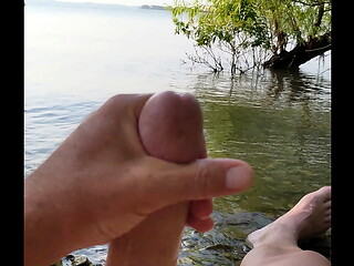 Being naughty at the lake.