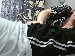 Filling my mother-in-law's mouth with cum