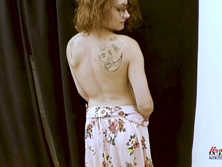 Petite Inked Redhead Coed Luna Parish Handjob Rimjob Greedy Swallow!