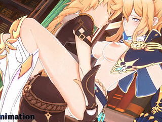 Genshin Impact Jean has hot sex in her office